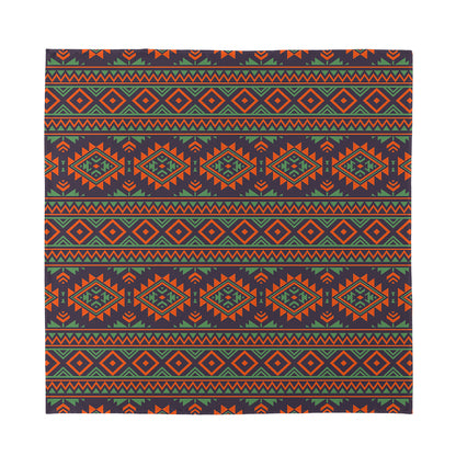 Retro Tribal Navajo Pattern Print Silk Bandana