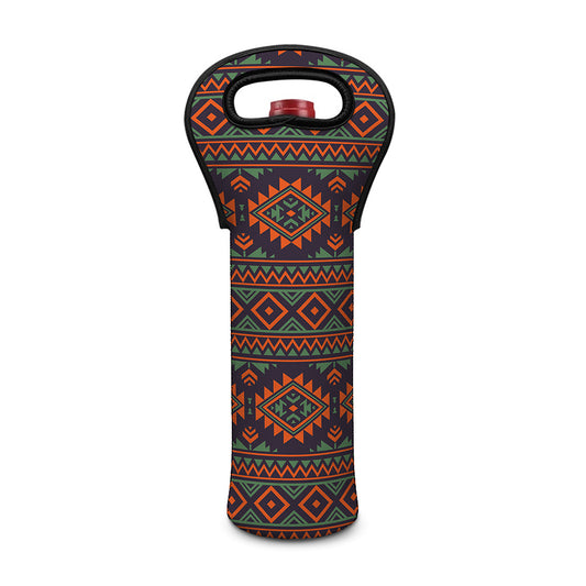 Retro Tribal Navajo Pattern Print Single Neoprene Wine Tote