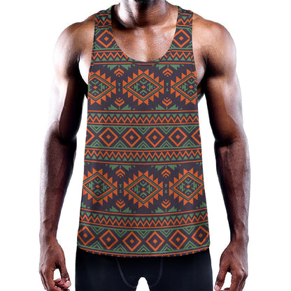 Retro Tribal Navajo Pattern Print Training Tank Top