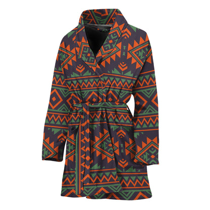 Retro Tribal Navajo Pattern Print Women's Bathrobe
