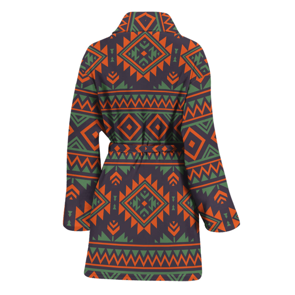 Retro Tribal Navajo Pattern Print Women's Bathrobe