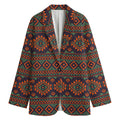 Retro Tribal Navajo Pattern Print Women's Cotton Blazer