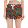 Retro Tribal Navajo Pattern Print Women's Split Running Shorts