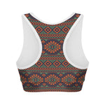 Retro Tribal Navajo Pattern Print Women's Sports Bra