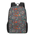 Retro Vintage Bohemian Floral Print 17 Inch Backpack