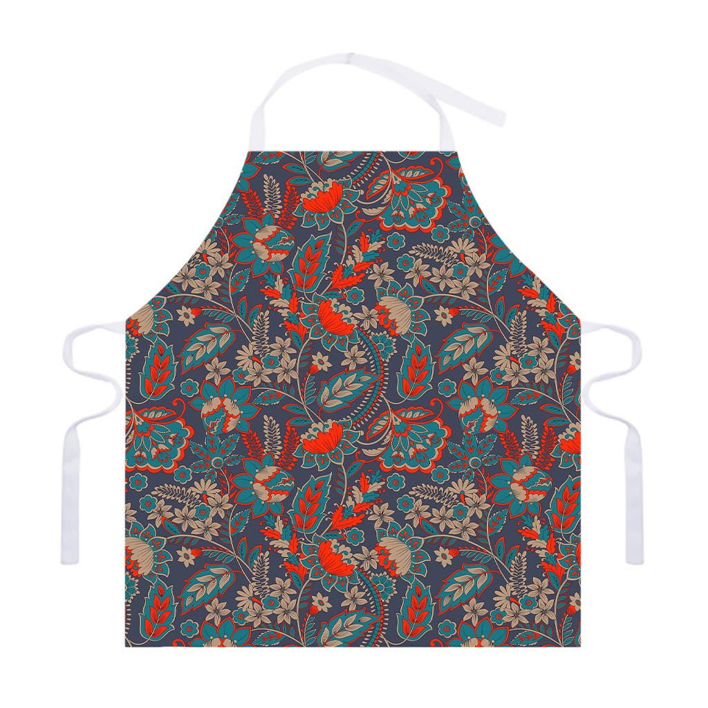 Retro Vintage Bohemian Floral Print Adjustable Apron