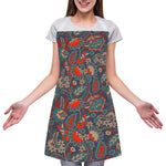 Retro Vintage Bohemian Floral Print Adjustable Apron