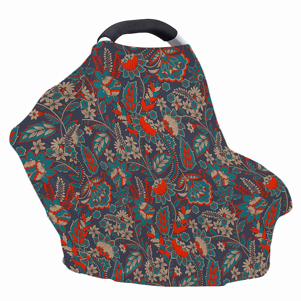 Retro Vintage Bohemian Floral Print Baby Seat Cover