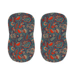Retro Vintage Bohemian Floral Print Bar Stool Covers