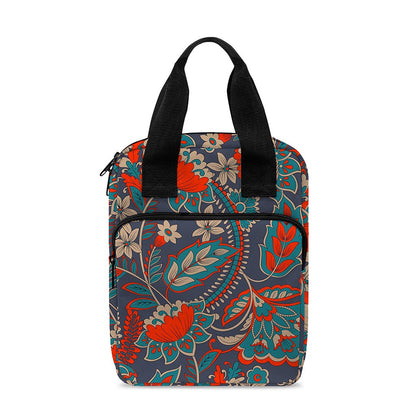 Retro Vintage Bohemian Floral Print Bible Tote Bag