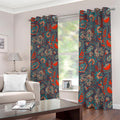 Retro Vintage Bohemian Floral Print Dimout Grommet Curtains