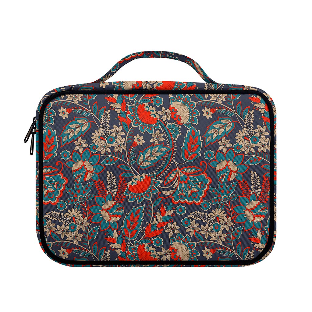 Retro Vintage Bohemian Floral Print Briefcase Bible Bag