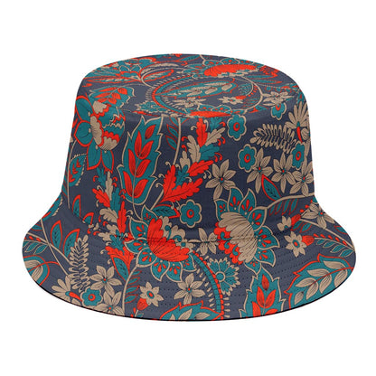 Retro Vintage Bohemian Floral Print Bucket Hat