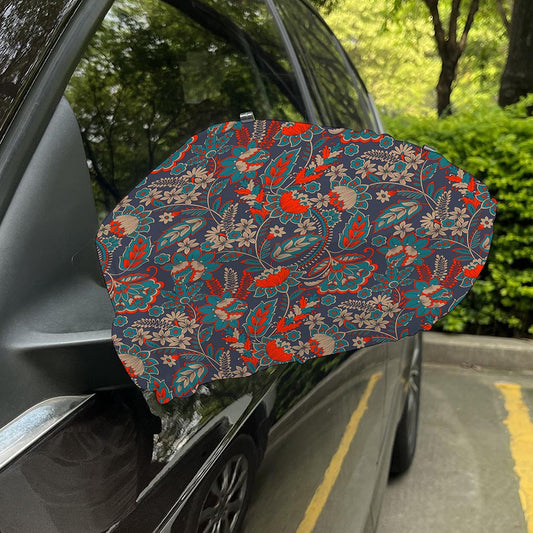 Retro Vintage Bohemian Floral Print Car Side Mirror Covers