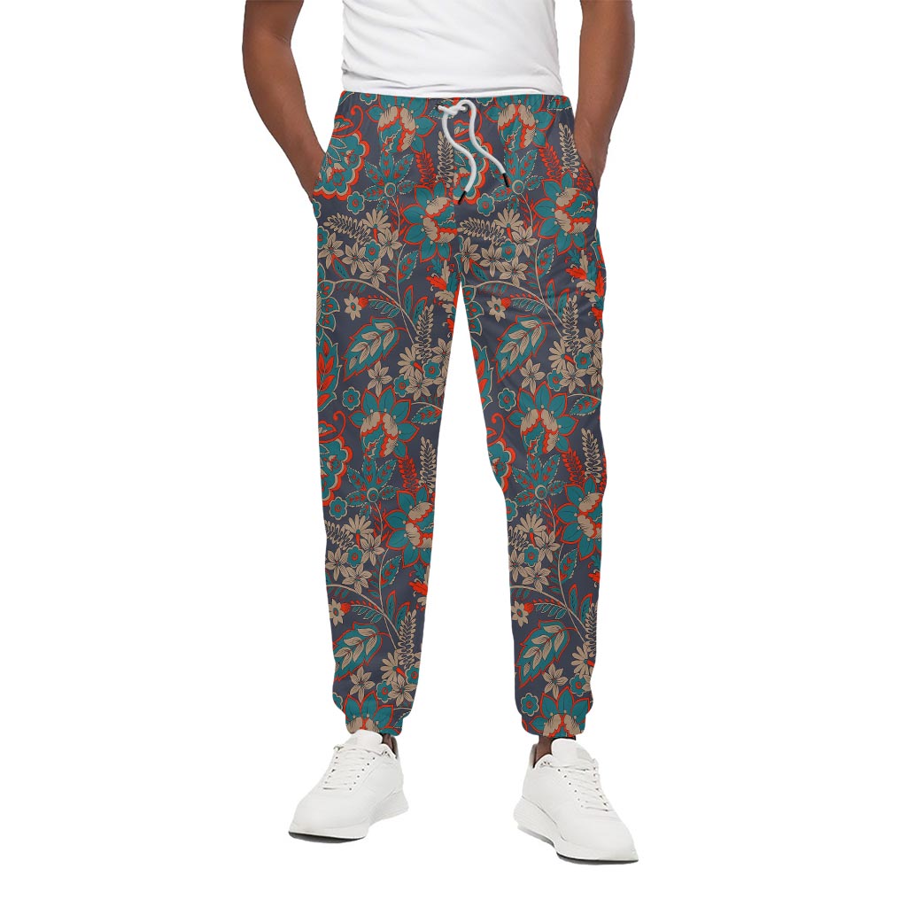 Retro Vintage Bohemian Floral Print Cotton Pants