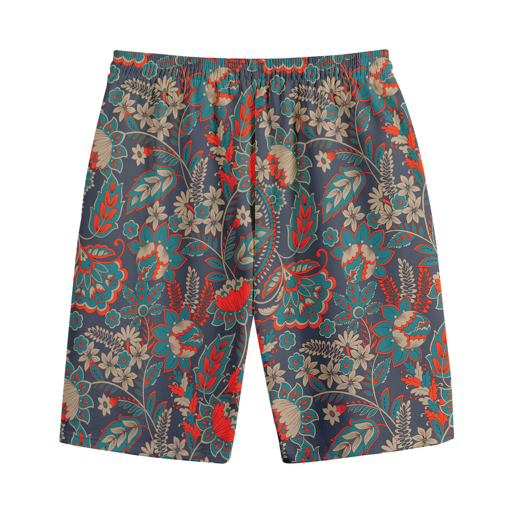 Retro Vintage Bohemian Floral Print Cotton Shorts