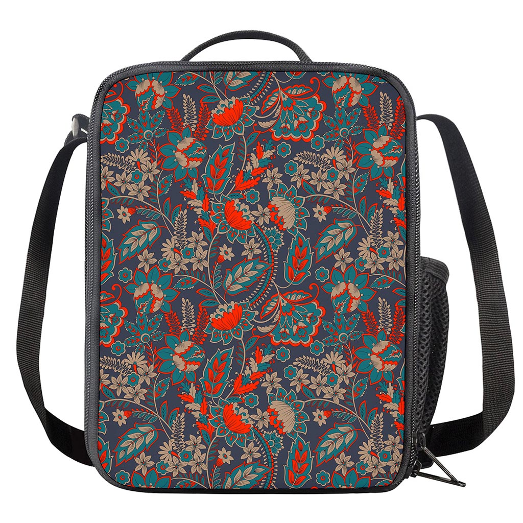 Retro Vintage Bohemian Floral Print Crossbody Lunch Bag