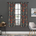 Retro Vintage Bohemian Floral Print Grommet Curtain Panels