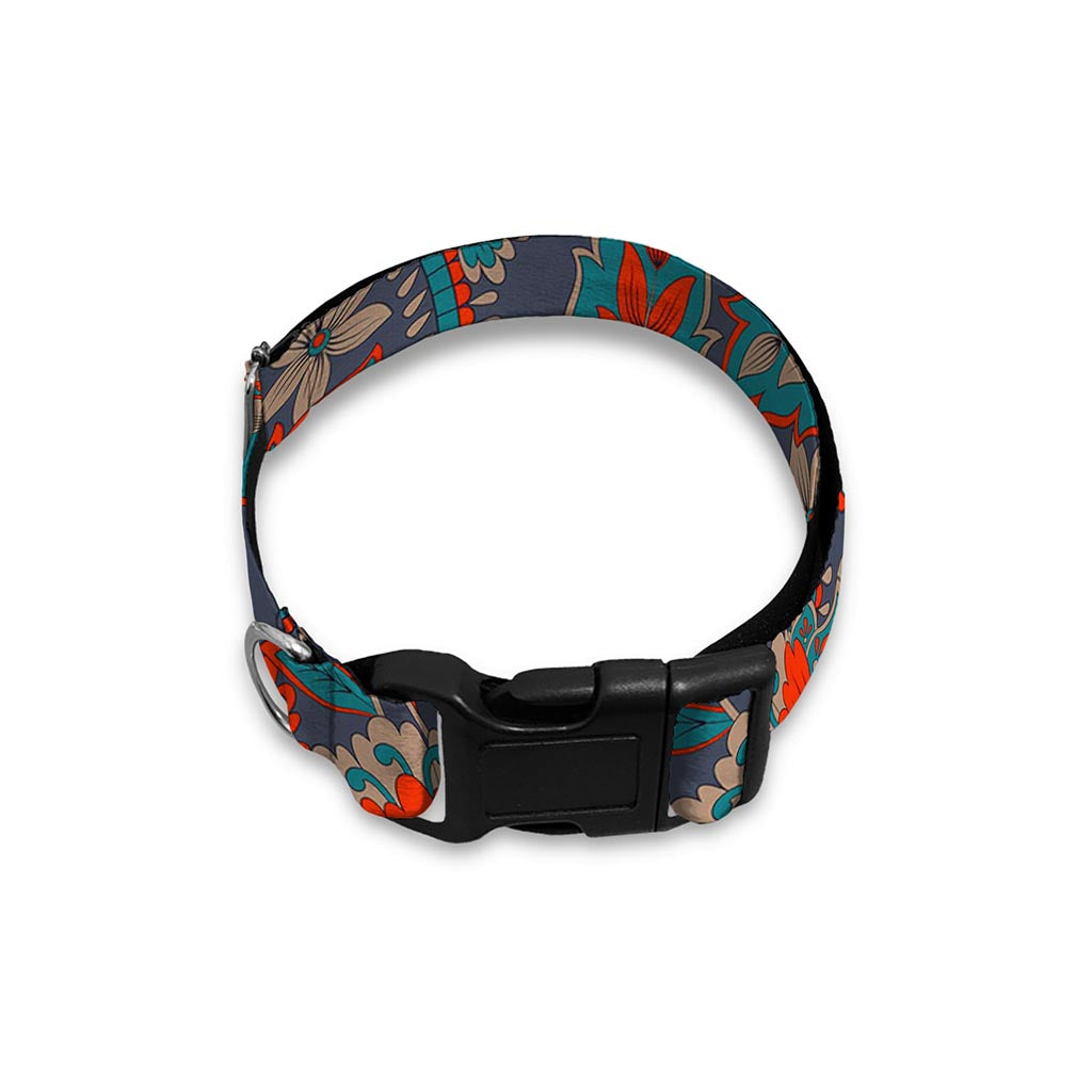 Retro Vintage Bohemian Floral Print Dog Collar