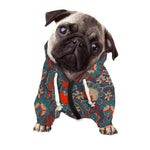 Retro Vintage Bohemian Floral Print Dog Zip Up Hoodie