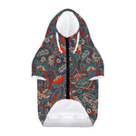 Retro Vintage Bohemian Floral Print Dog Zip Up Hoodie