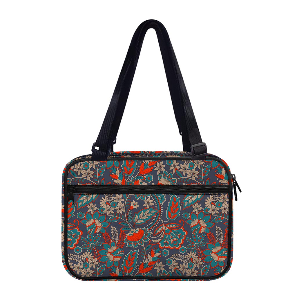 Retro Vintage Bohemian Floral Print Double Strap Bible Bag