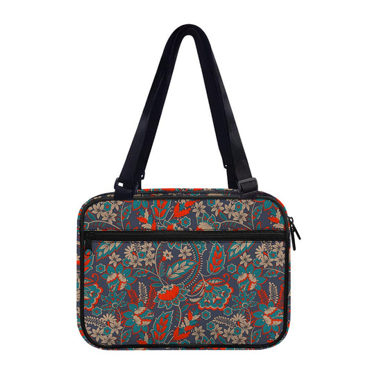 Retro Vintage Bohemian Floral Print Double Strap Bible Bag