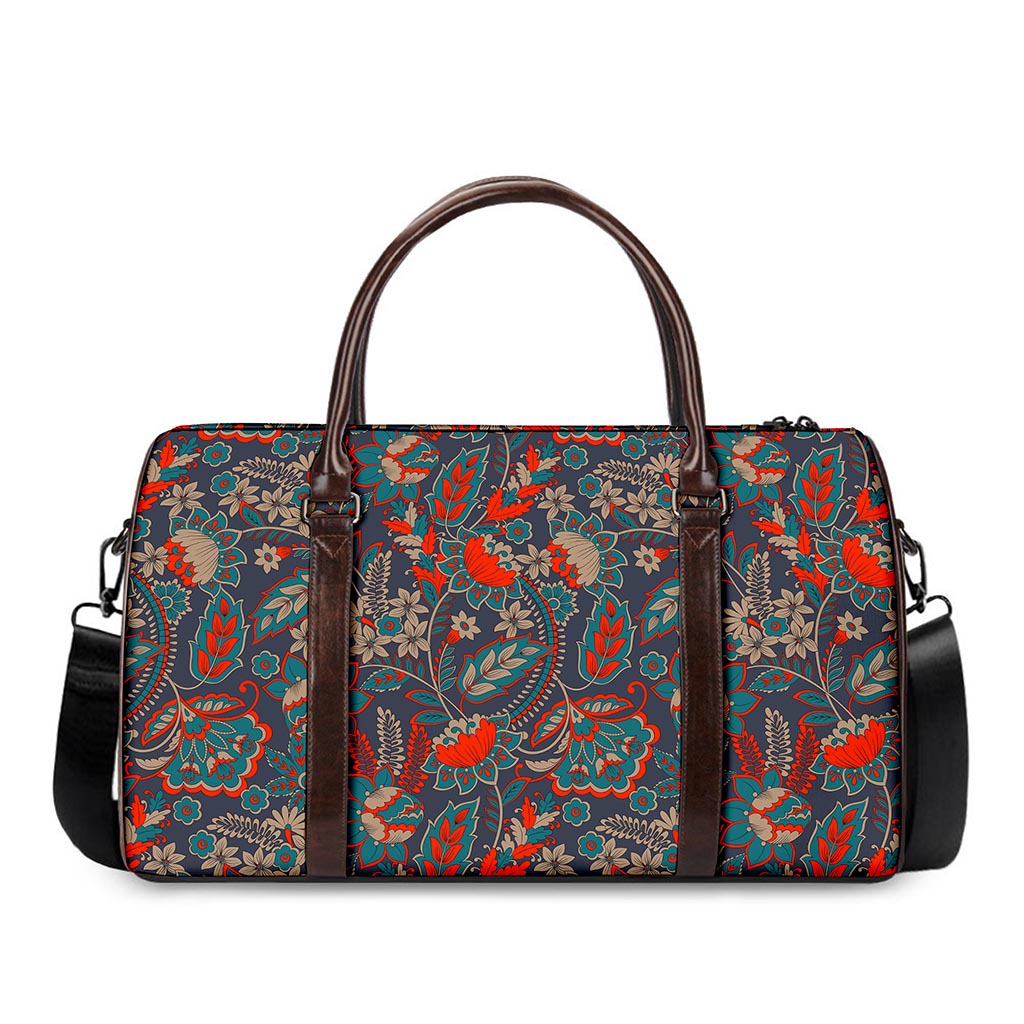 Retro Vintage Bohemian Floral Print Duffle Bag