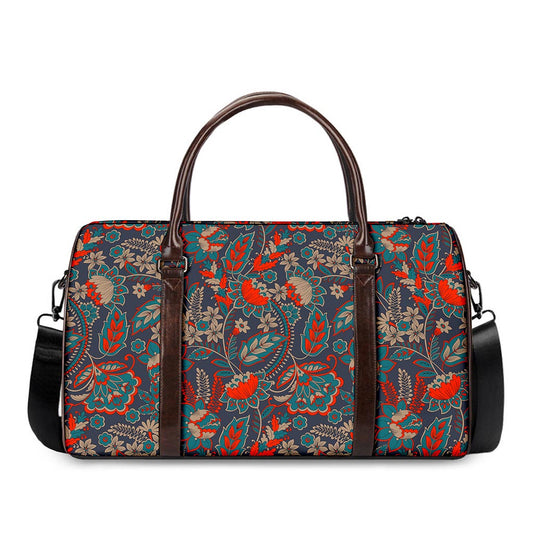 Retro Vintage Bohemian Floral Print Duffle Bag