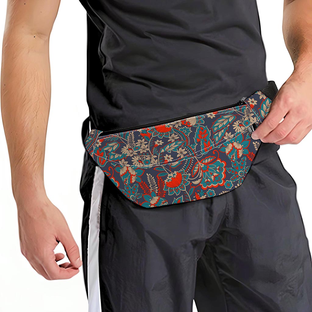 Retro Vintage Bohemian Floral Print Fanny Pack