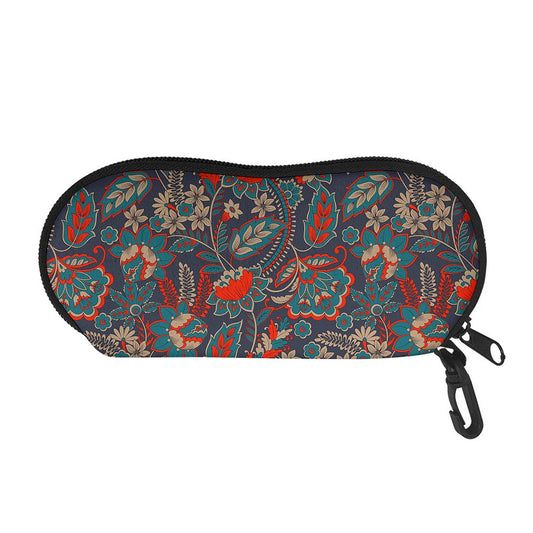 Retro Vintage Bohemian Floral Print Glasses Case