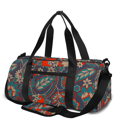 Retro Vintage Bohemian Floral Print Gym Bag