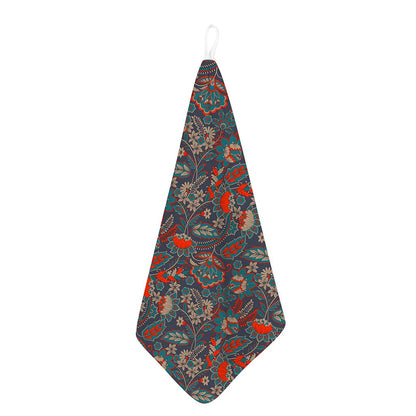 Retro Vintage Bohemian Floral Print Hand Towel