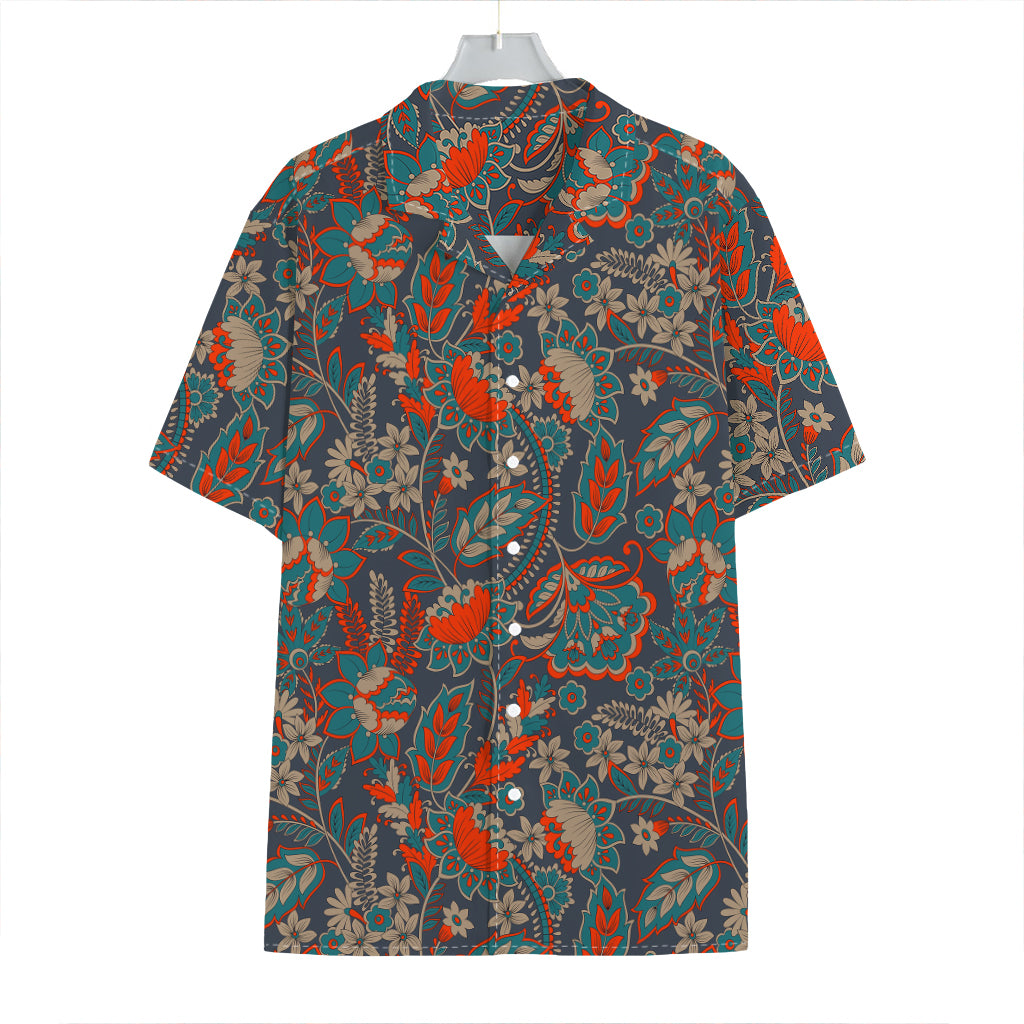 Retro Vintage Bohemian Floral Print Hawaiian Shirt