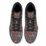 Retro Vintage Bohemian Floral Print High Top Leather Sneakers
