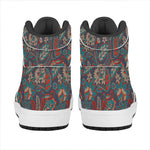 Retro Vintage Bohemian Floral Print High Top Leather Sneakers