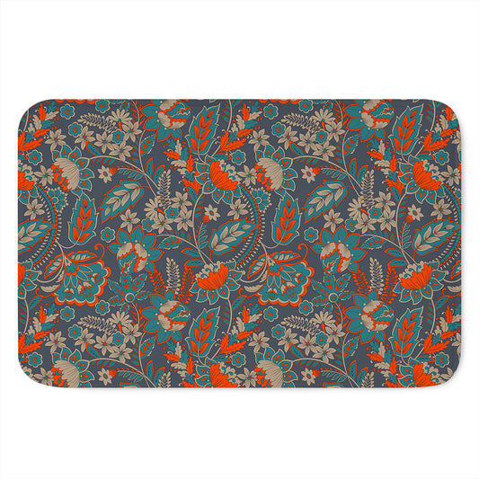 Retro Vintage Bohemian Floral Print Indoor Door Mat
