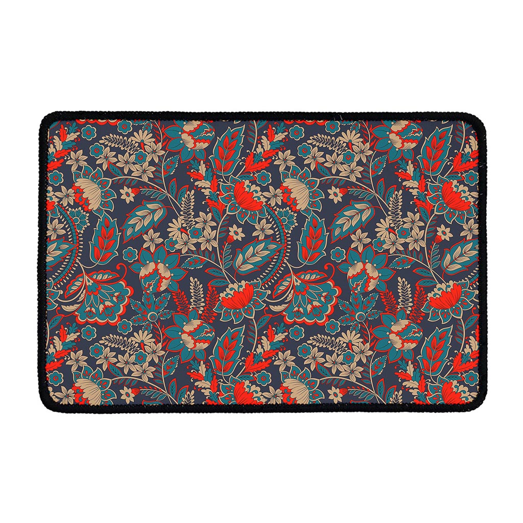 Retro Vintage Bohemian Floral Print Kitchen Mat