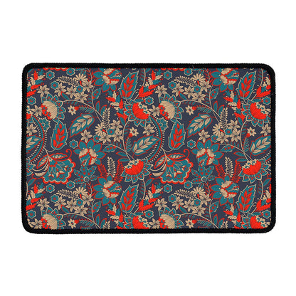 Retro Vintage Bohemian Floral Print Kitchen Mat