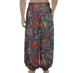 Retro Vintage Bohemian Floral Print Lantern Pants