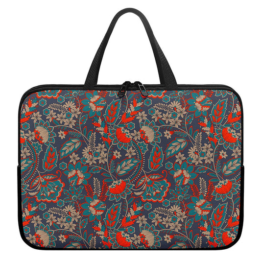 Retro Vintage Bohemian Floral Print Laptop Sleeve With Handle