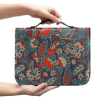 Retro Vintage Bohemian Floral Print Leather Bible Cover