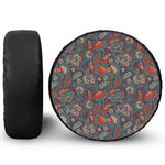 Retro Vintage Bohemian Floral Print Leather Spare Tire Cover
