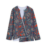 Retro Vintage Bohemian Floral Print Long Sleeve Short Coat