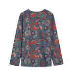 Retro Vintage Bohemian Floral Print Long Sleeve Short Coat