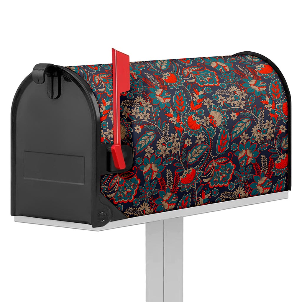 Retro Vintage Bohemian Floral Print Mailbox Cover