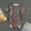Retro Vintage Bohemian Floral Print Men's Bodysuit