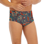 Retro Vintage Bohemian Floral Print Men's Briefs