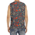 Retro Vintage Bohemian Floral Print Men's Fitness Tank Top
