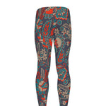 Retro Vintage Bohemian Floral Print Men's leggings